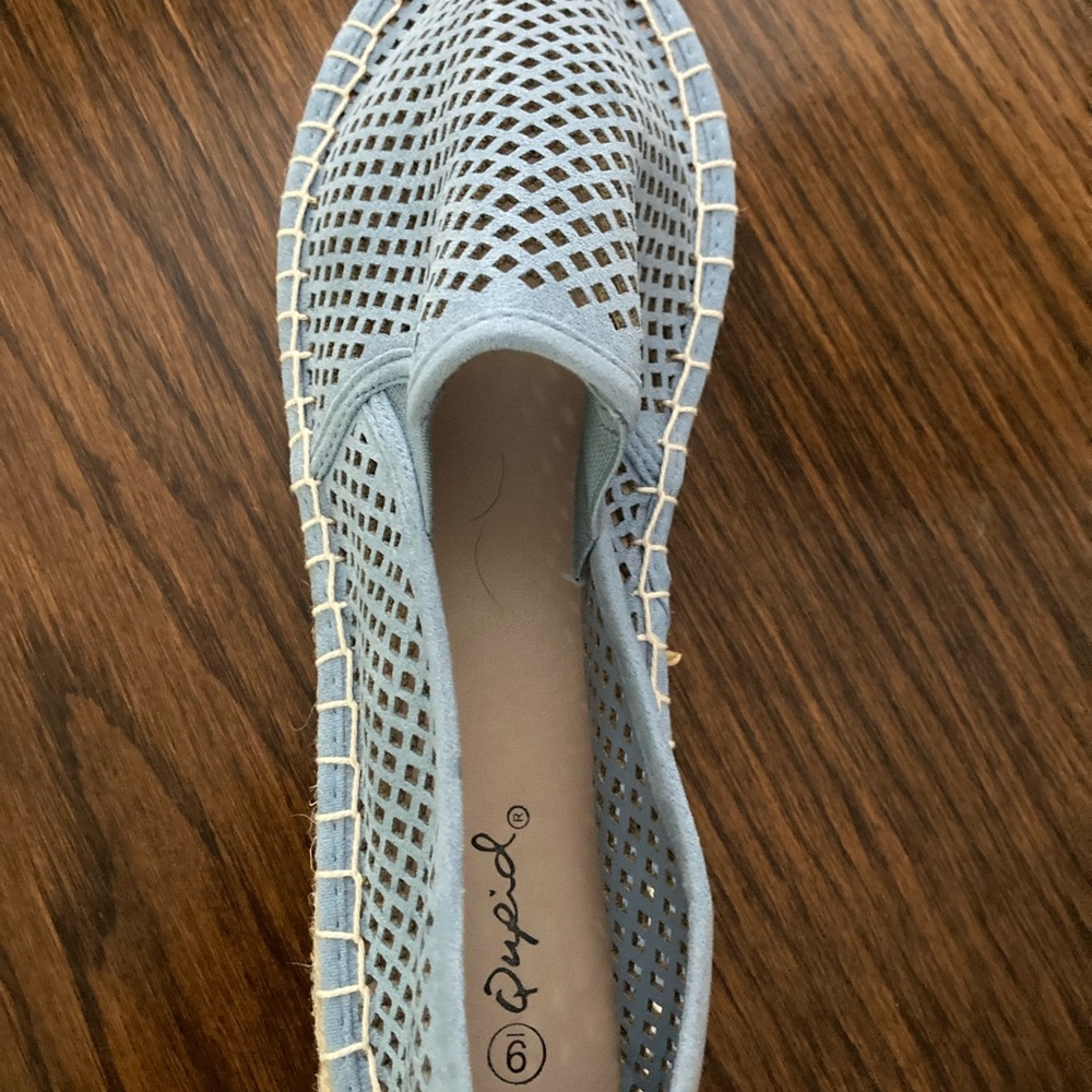 Qupid Light Blue Espadrille Flats